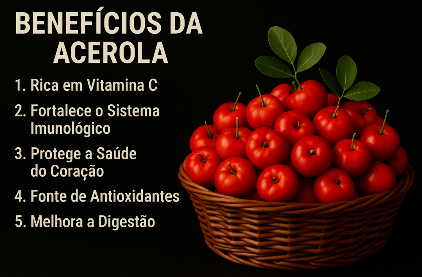 Acerola: A Fruta com quase 4.500mg de Vitamina C por 100g que 90% das Pessoas Ignoram